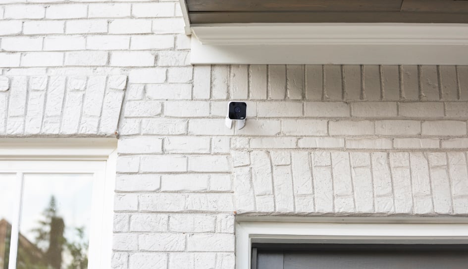 ADT outdoor camera on a Muncie home
